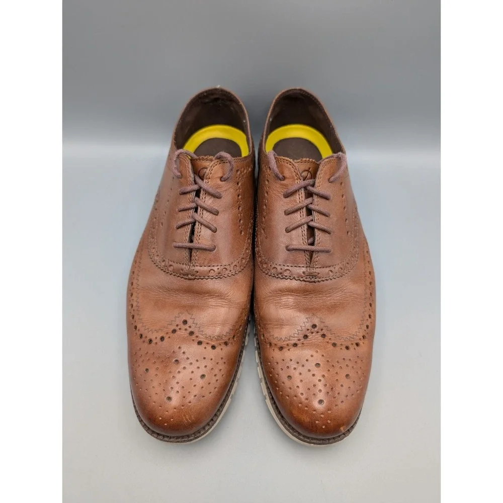 Cole Haan Zerogrand Men's 12M Wingtip Oxford Brown Shoes - C14493